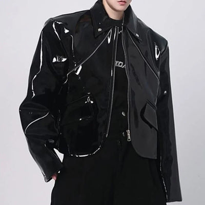 Men's Shiny Leather Jacket