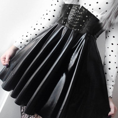 LEATHER GOTHIC EVIL SKIRT