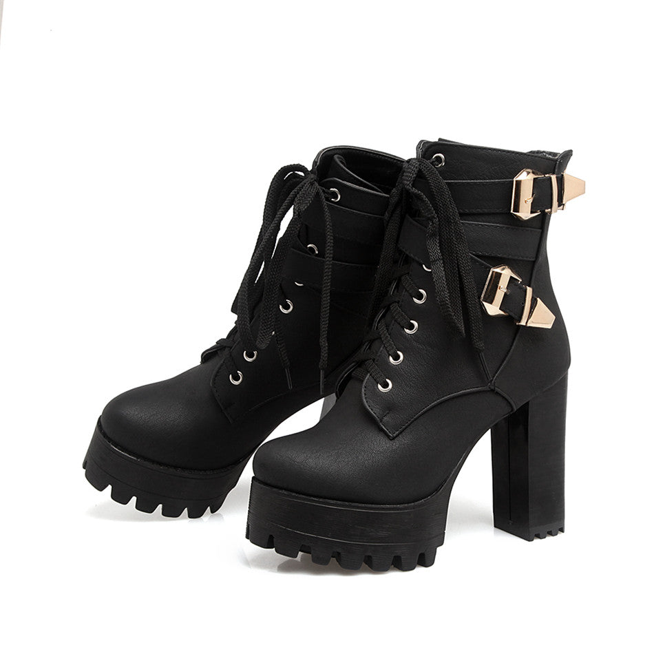 Double Buckle Ankle Boots