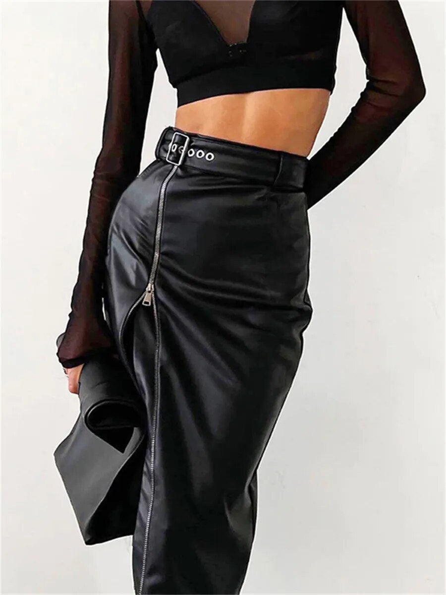 PU Leather Skirt