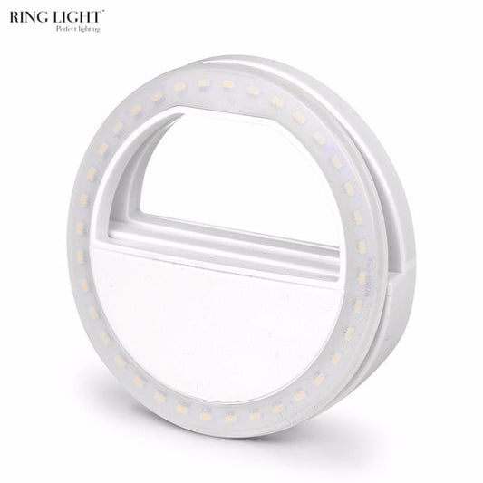 Clip on ring light selfie